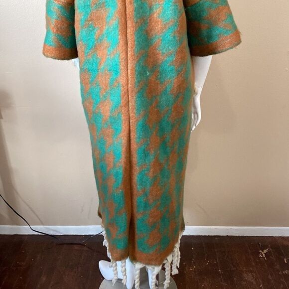 NWOT Warm Long Knit Tassel Winter Cardigan - Green & Chestnut - Picture 9 of 15